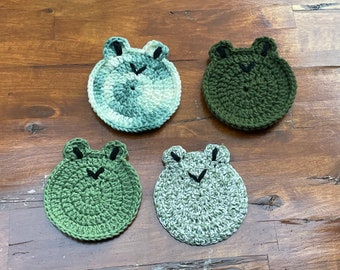 Cute Forest Frog Nature Coasters For Cold Drinks or Hot Candles - Sold as a Set- Sold Individually - Home Decor - Glassware - Kitchenware