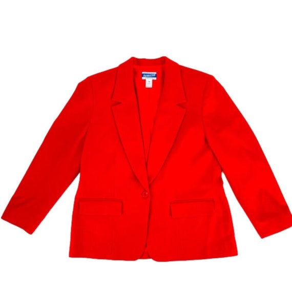 1990s PENDLETON Red Button Front 100% Wool Blazer… - image 1