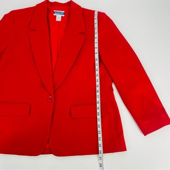 1990s PENDLETON Red Button Front 100% Wool Blazer… - image 7