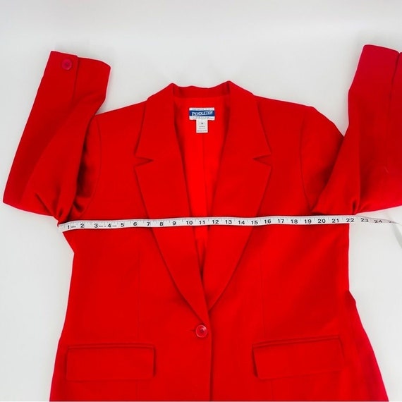 1990s PENDLETON Red Button Front 100% Wool Blazer… - image 6