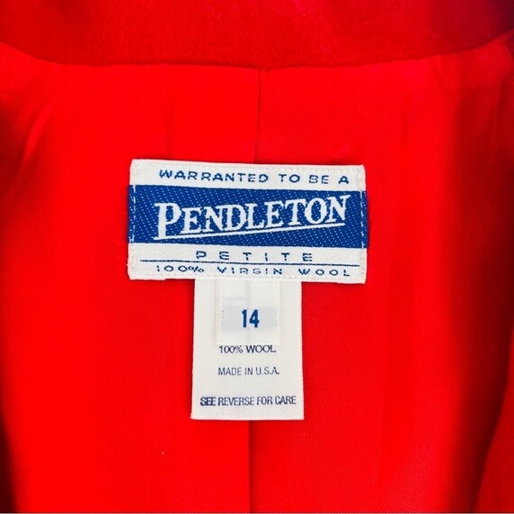 1990s PENDLETON Red Button Front 100% Wool Blazer… - image 3