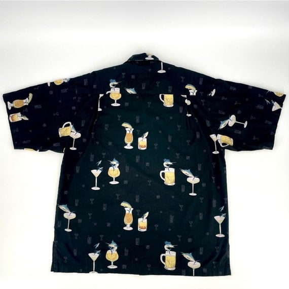 1990s HOOK & TACKLE Mens Camp Button Front Fish Cocktail Shirt Large 