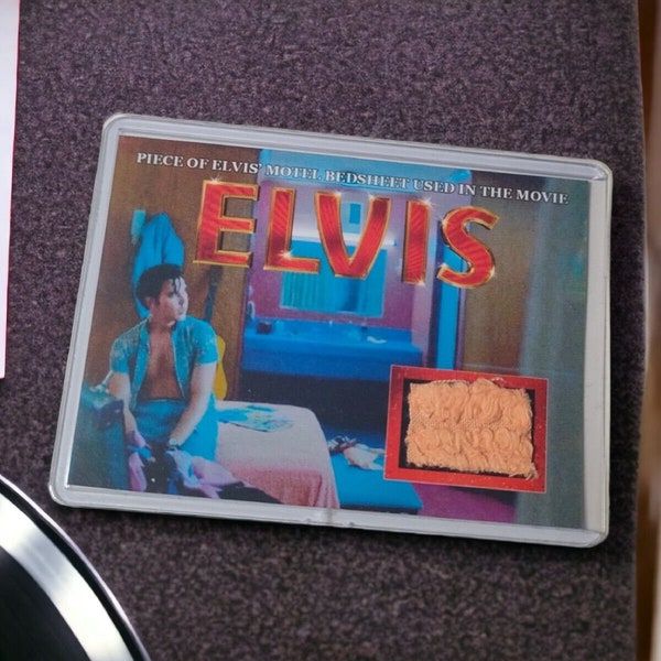 Elvis motel laken scherm gebruikt stuk film prop mini display COA