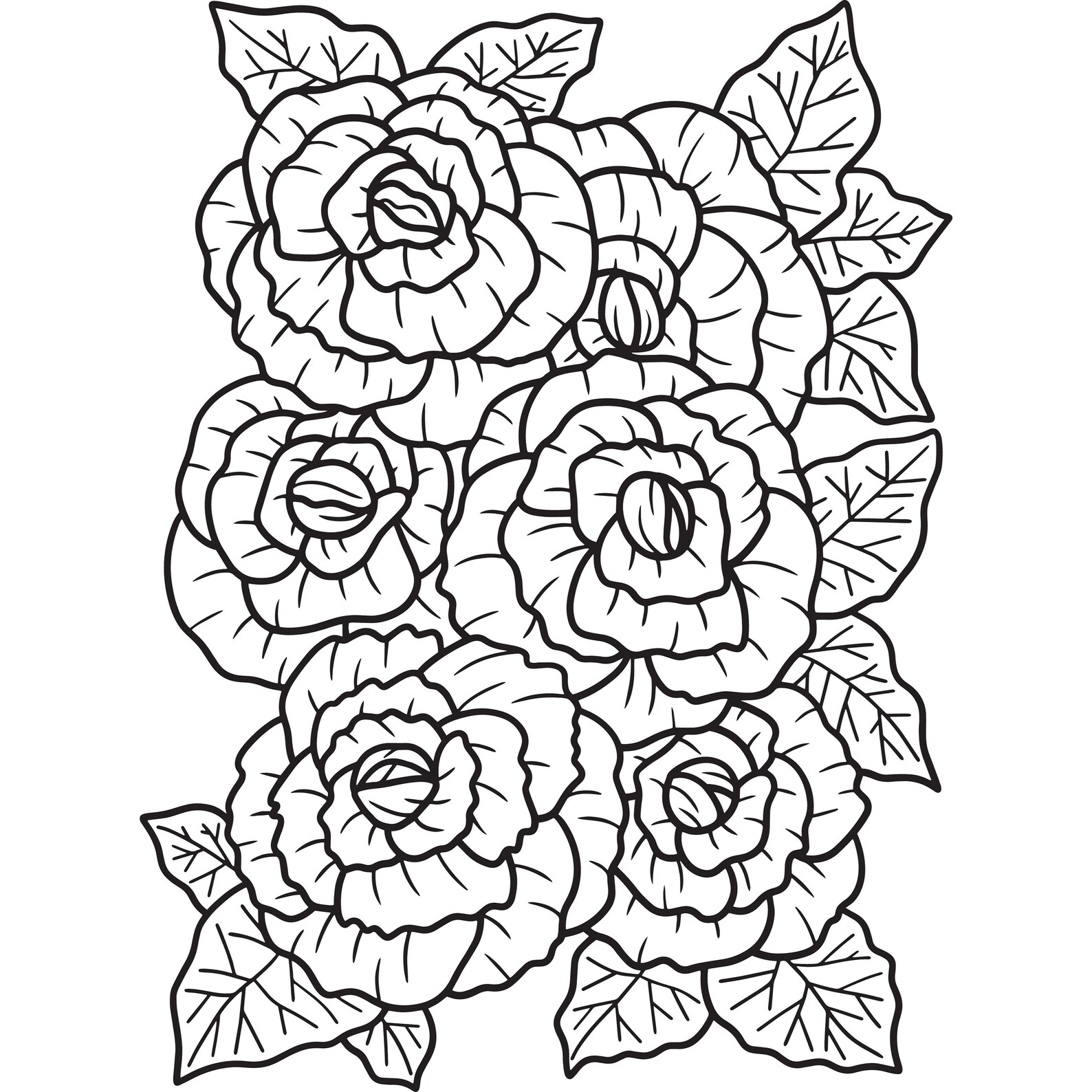 10 Printable Adult Coloring Pages, Adult Flower Coloring Pages for ...