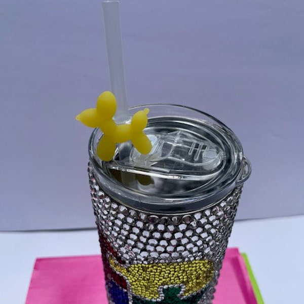 Small Balloon Dog straw jewelry-Pop Art-Custom Tumbler Accessories-Handmade