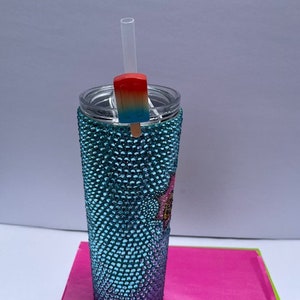 Popsicle straw jewelry-Pop Art-Custom Tumbler Accessories-Handmade-4th of July