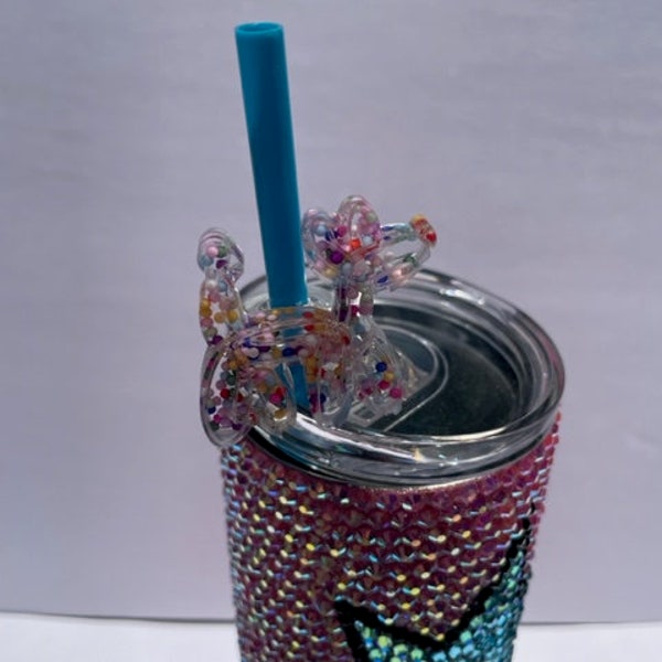 Balloon Dog straw jewelry-Pop Art-Custom Tumbler Accessories-Handmade