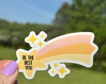 positivity sticker, be the best you, love sticker, positive sticker, kindness sticker, water bottle sticker, gym bottle sticker, self-love