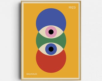 Bauhaus Print: Totem Gaze - Abstract Wall Art (Giclée Print)