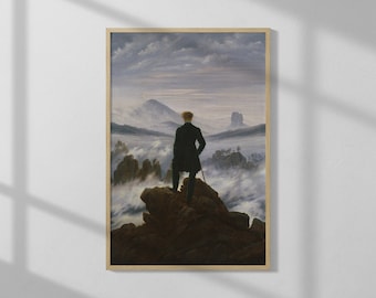 Wanderer Above the Sea of Fog by Caspar David Friedrich | High Quality Print | Vintage Wall Art
