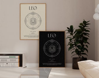 Leo Zodiac Poster - Choose Your Theme | Astrology Print