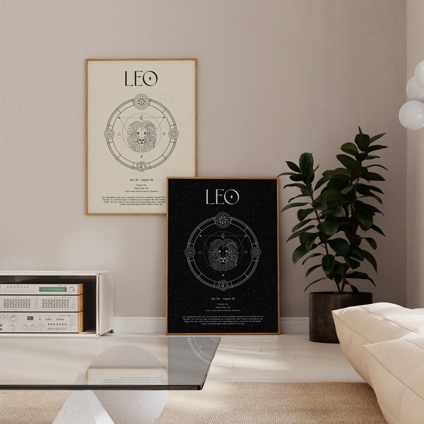 Leo Zodiac Poster - Choose Your Theme | Astrology Print