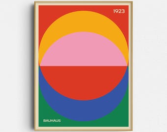 Bauhaus Print: Split Orbit - Abstract Wall Art (Giclée Print)
