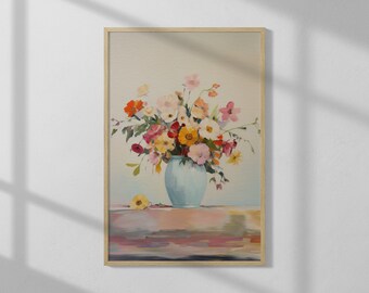 Flowers in a Vase | Aesthetic Print | Contemporary Wall Art | Boho Decor