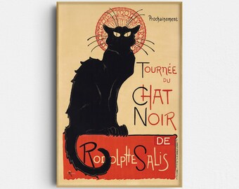 Black Cat Print: Tournee du Chat Noir - Art Nouveau Wall Art (Giclée Print)