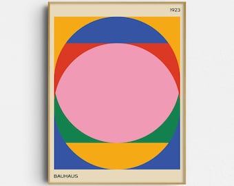 Bauhaus Print: Layered Orbit - Abstract Wall Art (Giclée Print)