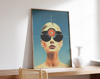 Solar Gaze | Surreal Print | Abstract Wall Art | Ethereal Retro Poster