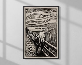 The Scream by Edvard Munch (1895) | High Quality Print | Vintage Wall Art