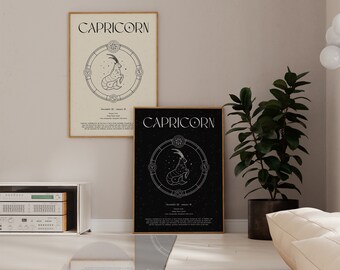 Capricorn Zodiac Poster - Choose Your Theme | Astrology Print