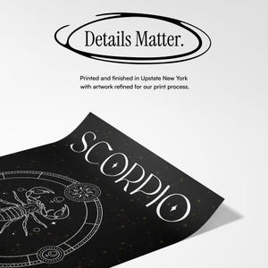 Astrology Print: Scorpio Birth Chart - Celestial Wall Art (Giclée Print) image 2