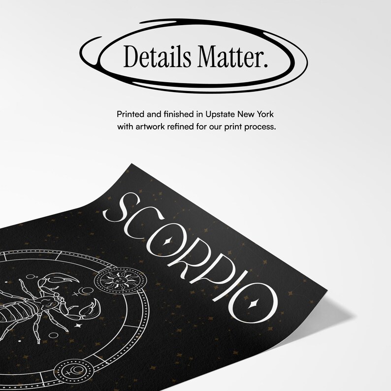 Astrology Print: Scorpio Birth Chart - Celestial Wall Art (Giclée Print) image 2