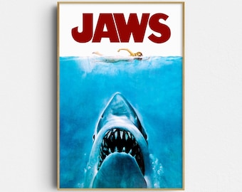 Skräckfilmsaffisch: Jaws - Väggkonst för bio (Giclée-tryck)