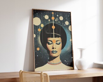 Space Empress | Surreal Print | Abstract Wall Art | Ethereal Retro Poster