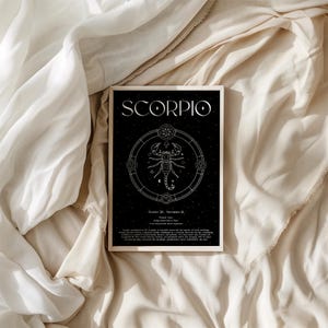 Astrology Print: Scorpio Birth Chart - Celestial Wall Art (Giclée Print) image 7