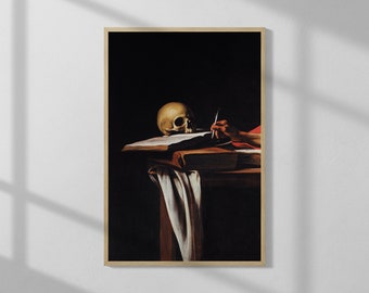 Saint Jerome Writing by Caravaggio | High Quality Print | Vintage Wall Art