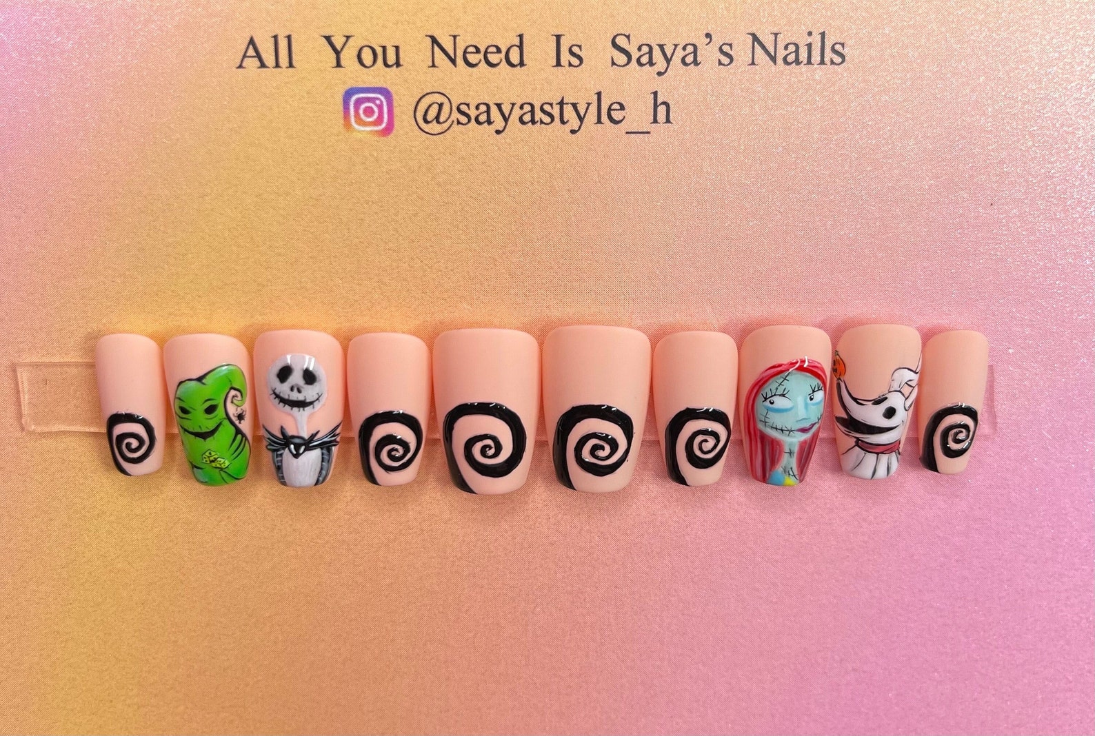 Nightmare Before Christmas Nails Halloween Nails Press on - Etsy