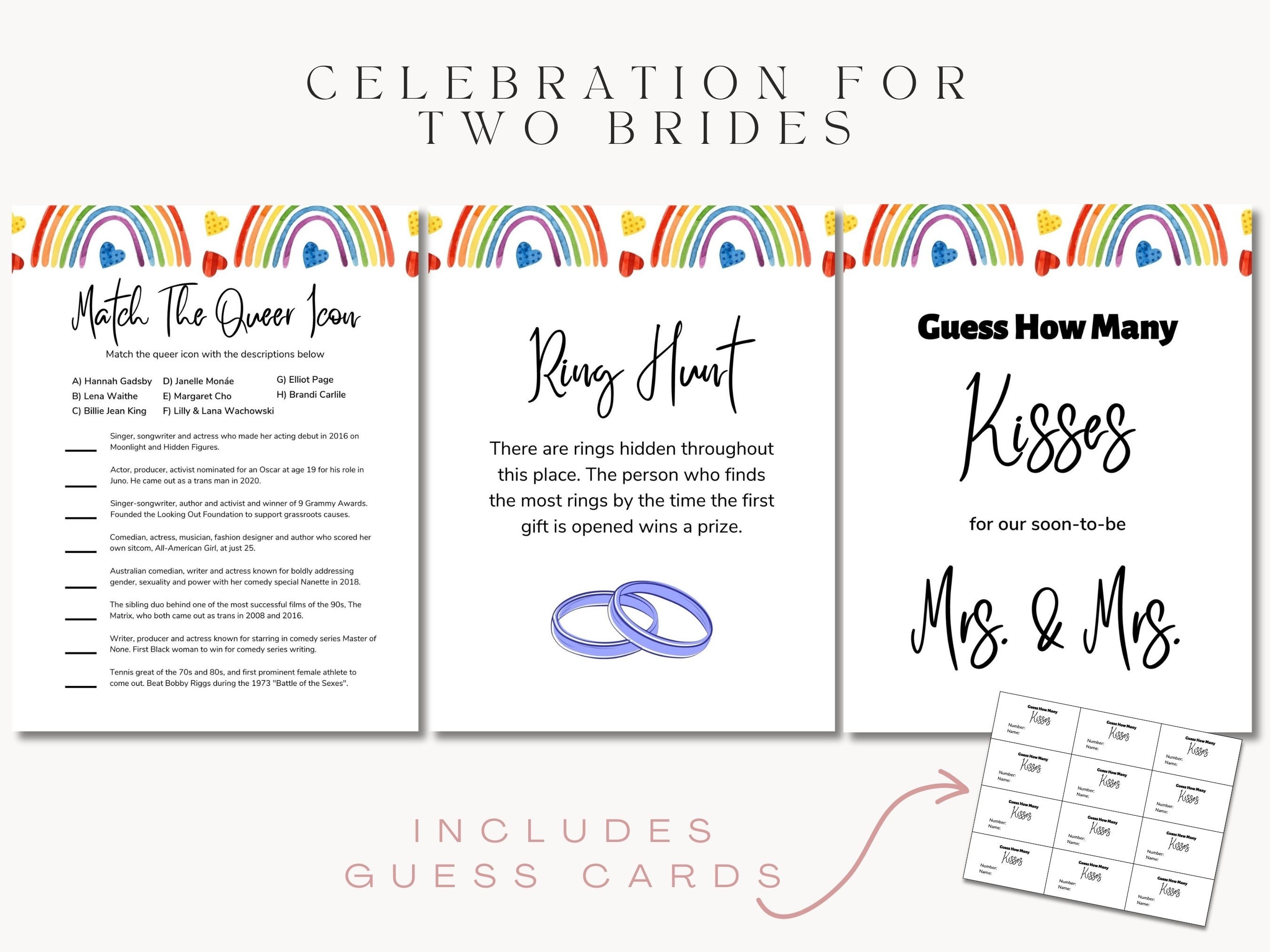 Lesbian Bridal Shower Games Editable Canva Template and - Etsy