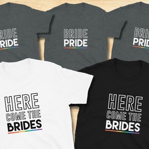 LGBTQ Lesbian Bachelorette Party Shirts | Bride and Bride Pride Tees | Queer Bridal Shower Shirts | Lesbian Wedding Party Gifts