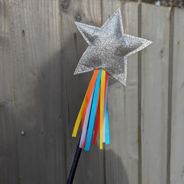 Magic Rainbow Wand | Rainbow wand | Magic Rainbow Fairy wand | Star wand | Fairy Wand | Children's dress up | Glitter wand