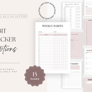 2023 Habit Tracker Printable | Monthly Tracker | Yearly, Monthly, Weekly, Daily Habit Tracker | Habit Planner Pdf | Motivation Planner