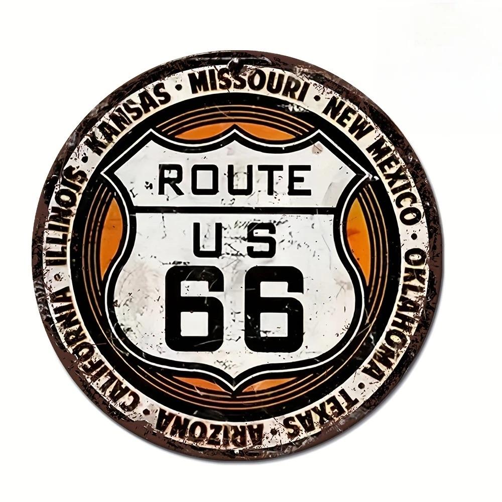 Garage Gas Station Metal Sign – Vintage Round Aluminum Wall Art for Bar ...