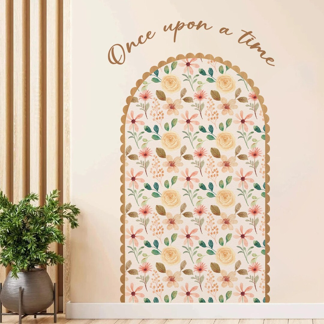 Boho Floral Arch Peel and Stick Wallpaper Nursery Wall Decal for Baby ...