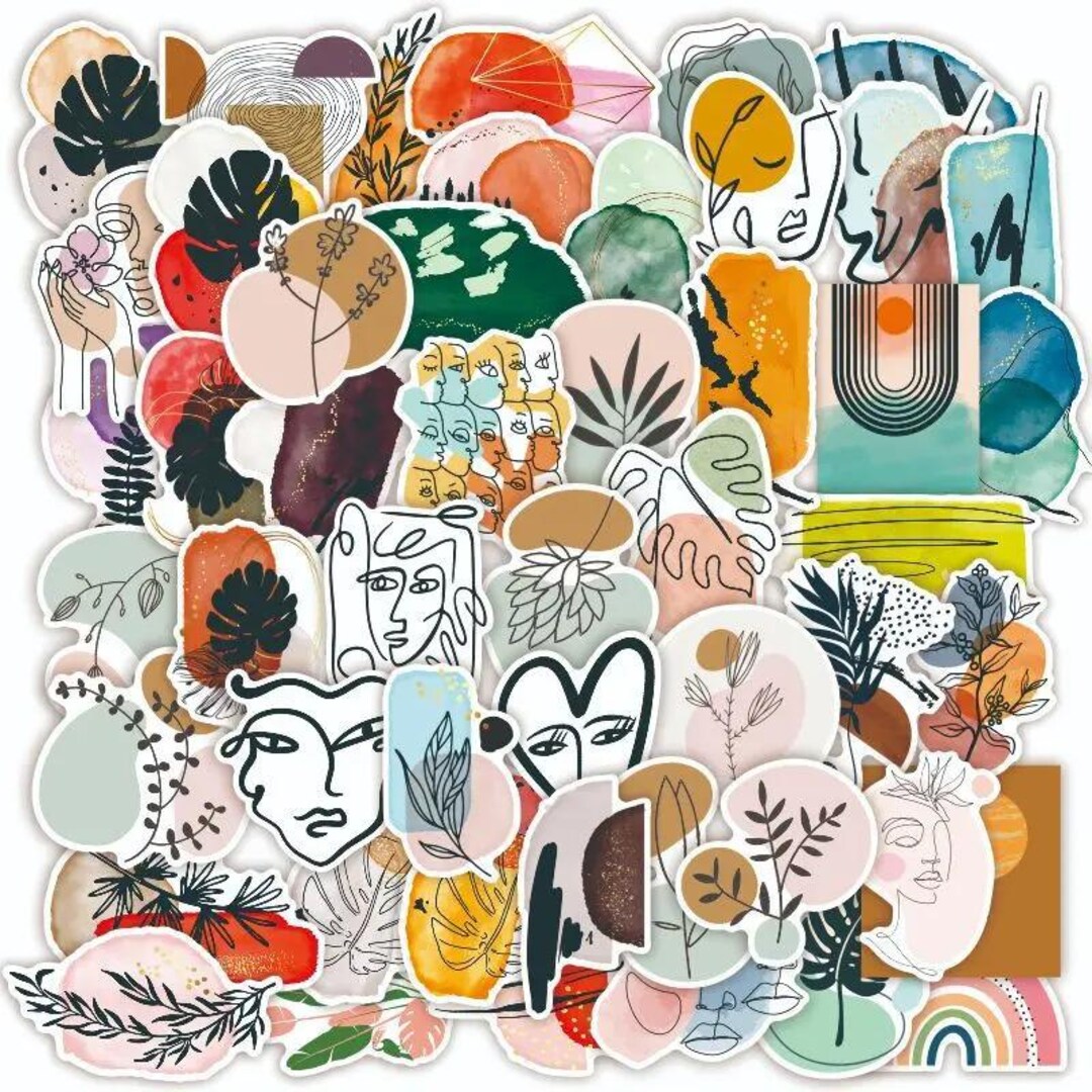 10/30/50pcs Portrait Art Stickers – Aesthetic Waterproof Vinyl Decals ...