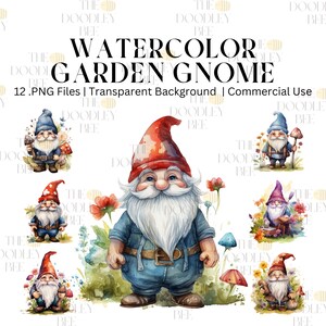 Gnome Clipart, 12 High Quality PNGs, Nursery Art, Instant Digital Download, Card Making, Cute Gnome Clipart, Digital Paper Craft, Printable