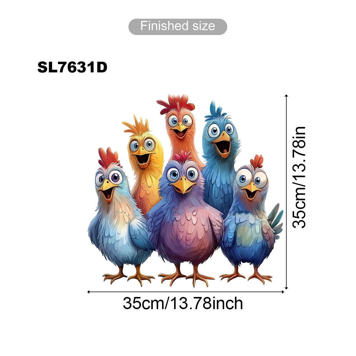 Cute & Colorful Funny Chicken Wall Stickers — Farmhouse Kitchen Decor ...