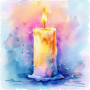 Watercolor candles clipart bundle, candles graphics, Candles clipart designs, Transparent background, Commercial use, Set of 12
