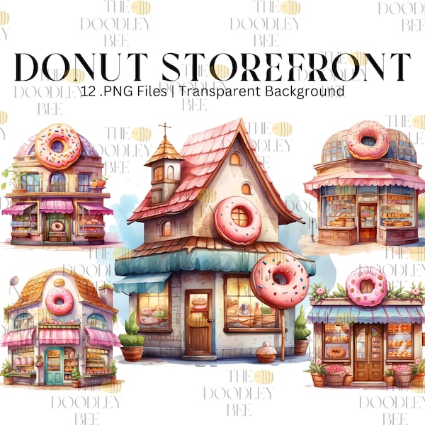 Donut bakery clipart, Bakery shop clipart bundle, Donut clipart, Cozy place, Restaurant clipart, Instant download, Printable PNG - 12 PNG