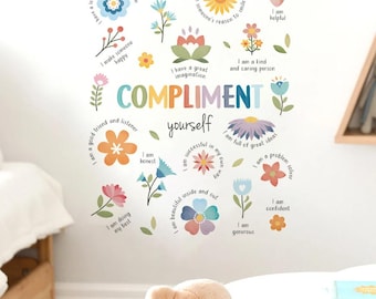 Positive Affirmation Wall Decals – Inspirational Educational Stickers for Child’s Bedroom, Classroom & Study Kids Room Motivational Decor
