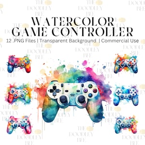 Game Controller Clipart 12 PNG di alta qualità, Clipart per bambini, Download digitale, Creazione di carte, Supporti misti, Mestiere con carta digitale, Stampa