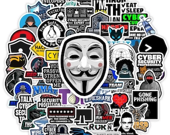 Cybersecurity & Hacker-Themed Waterproof Stickers Tech, Coding, and Network Security Vinyl Decals Laptop, Phone, Scrapbook, Luggage Bottles