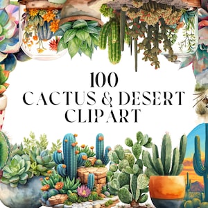 100 cliparts cactus et désert (cactus du désert, cactus, succulent, cactus drôle, floral, png, cactus de Noël, nature, cactus arc-en-ciel, PNG