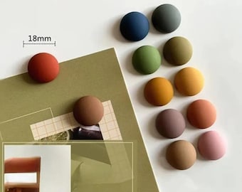 10-Piece Mini Frosted Resin Circle Magnets – Minimalist Mo Landi Style Refrigerator & Whiteboard Photo Holders