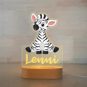 Custom Name Animal Night Light for Kids – Personalized Acrylic LED Lamp for Baby Nursery, Child’s Bedroom, Birthday or Holiday Gift