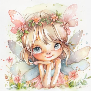 12 Fairy in flowers Clipart PNG bundle, Fantasy clipart bundle, Floral fairy, Spring fairy, Transparent background, Commercial use, High Res