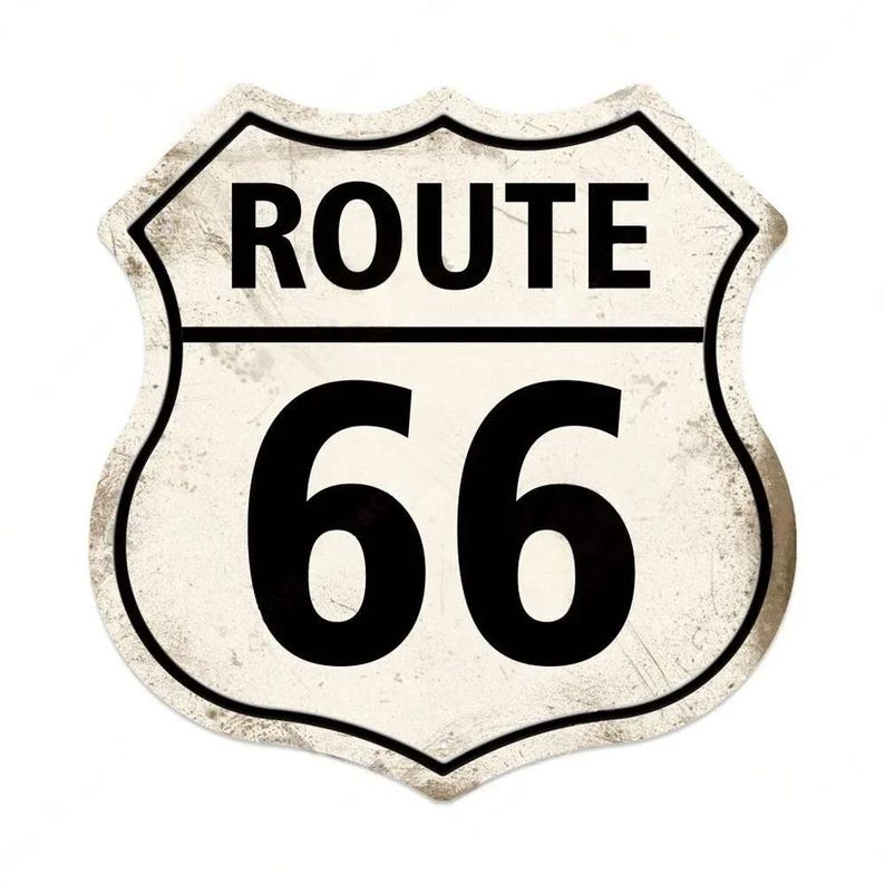 Route 66 Tin Sign – Vintage USA Shield Metal Wall Art Plaque for Garage ...
