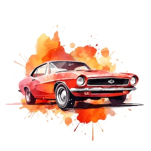 Vintage auto's clipart, klassieke auto clipart, scrapbooking, ongewenste Journal Instant Download, commercieel gebruik, 16 aquarel klassieke auto's, PNG, SVG